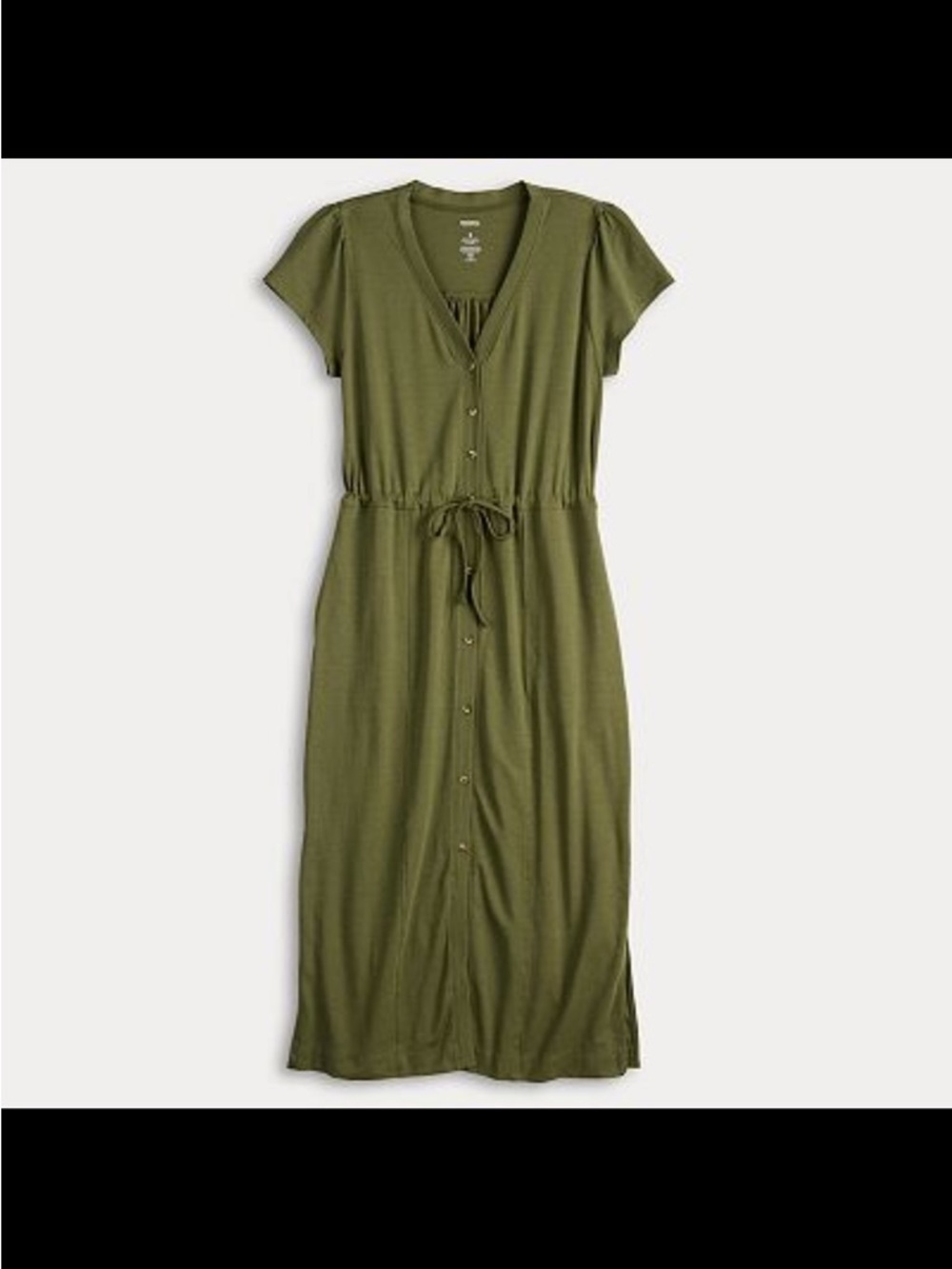 Sonoma Button-Front Midi T-Shirt Dress (Tie Waist)